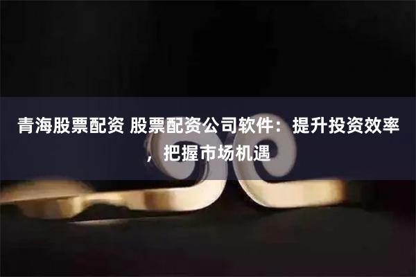 青海股票配资 股票配资公司软件：提升投资效率，把握市场机遇